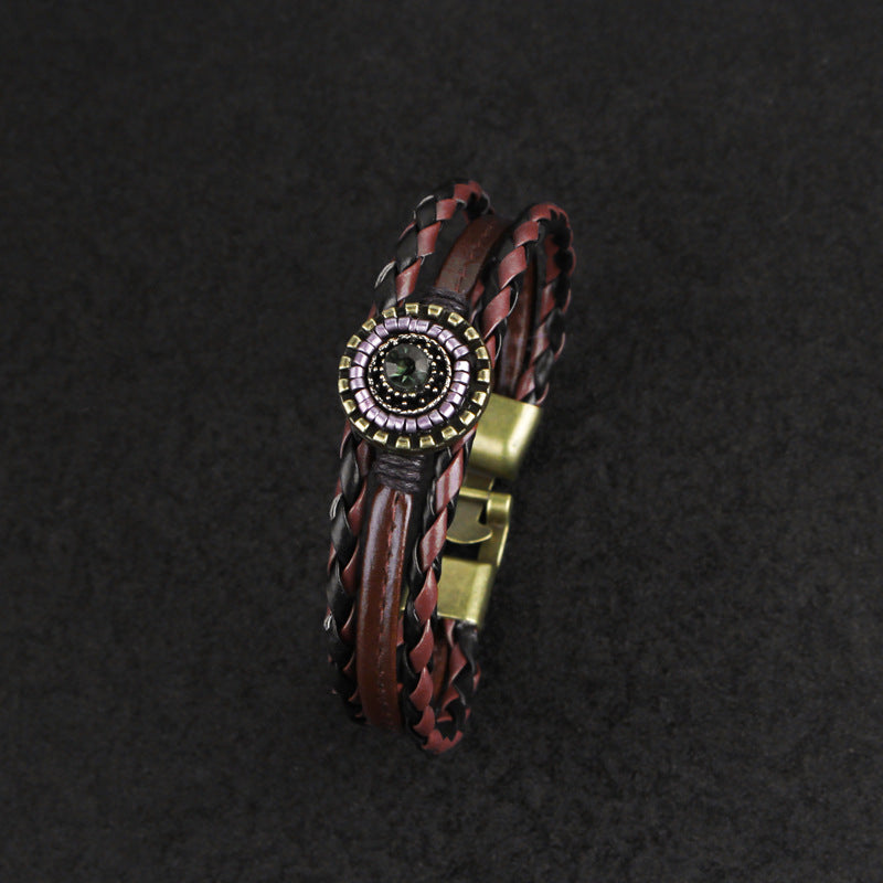 Multi Layer Braided Leather Bracelet S5P604
