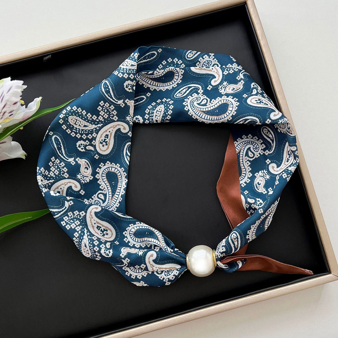 Women's Polyester Faux Silk Polka Dot Neck Scarf N6J148