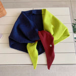Load image into Gallery viewer, Color-Block Patchwork Triangle Scarf Shawl Women N6H310