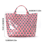 Load image into Gallery viewer, Women's Waterproof Color Block Polka Dot PVC Tote Bag N6J247