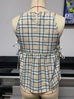 Load image into Gallery viewer, Tie-Waist Checkered Tube Top Women N6D070