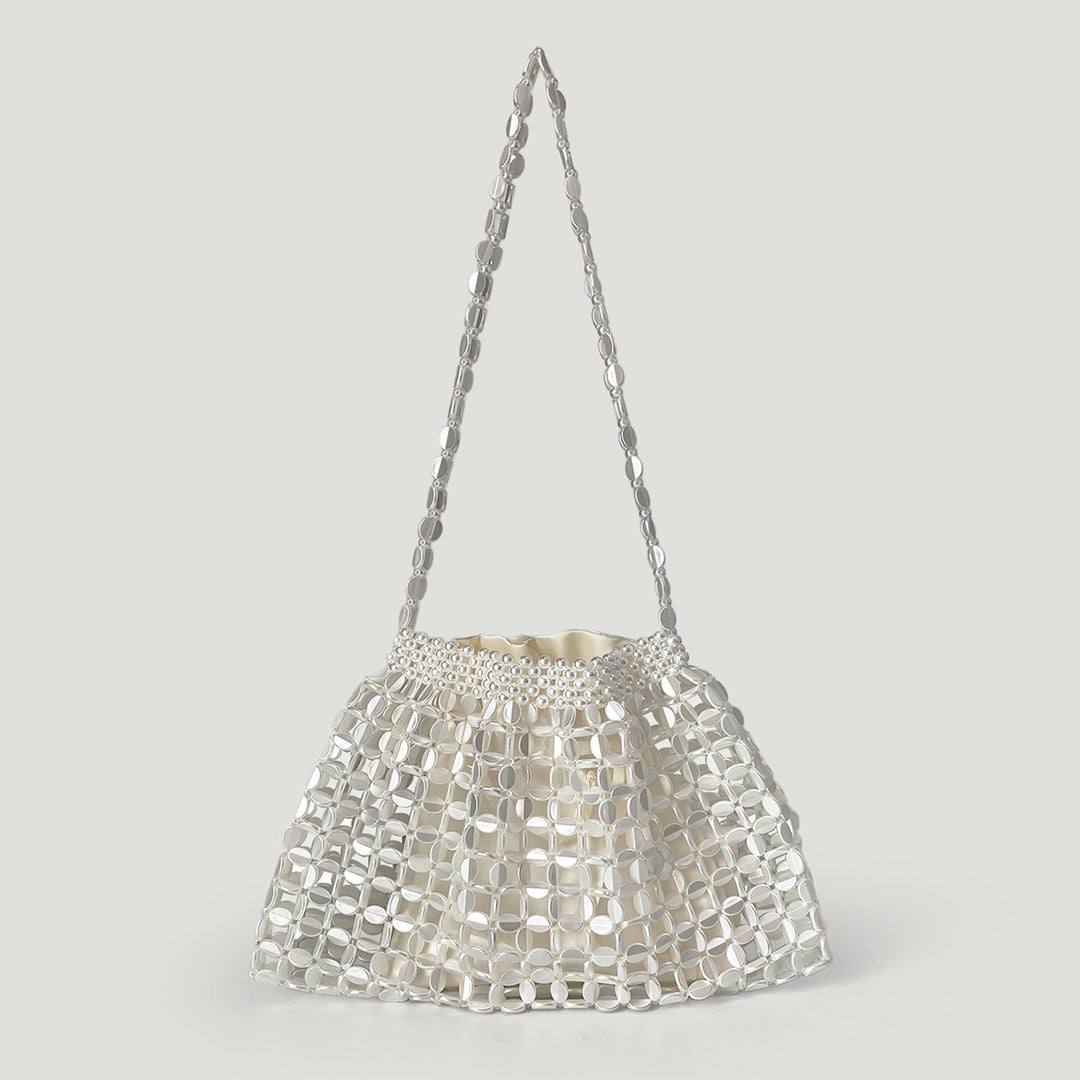 Hand Beaded Acrylic Crescent Bag Open-Top Design S5P405
