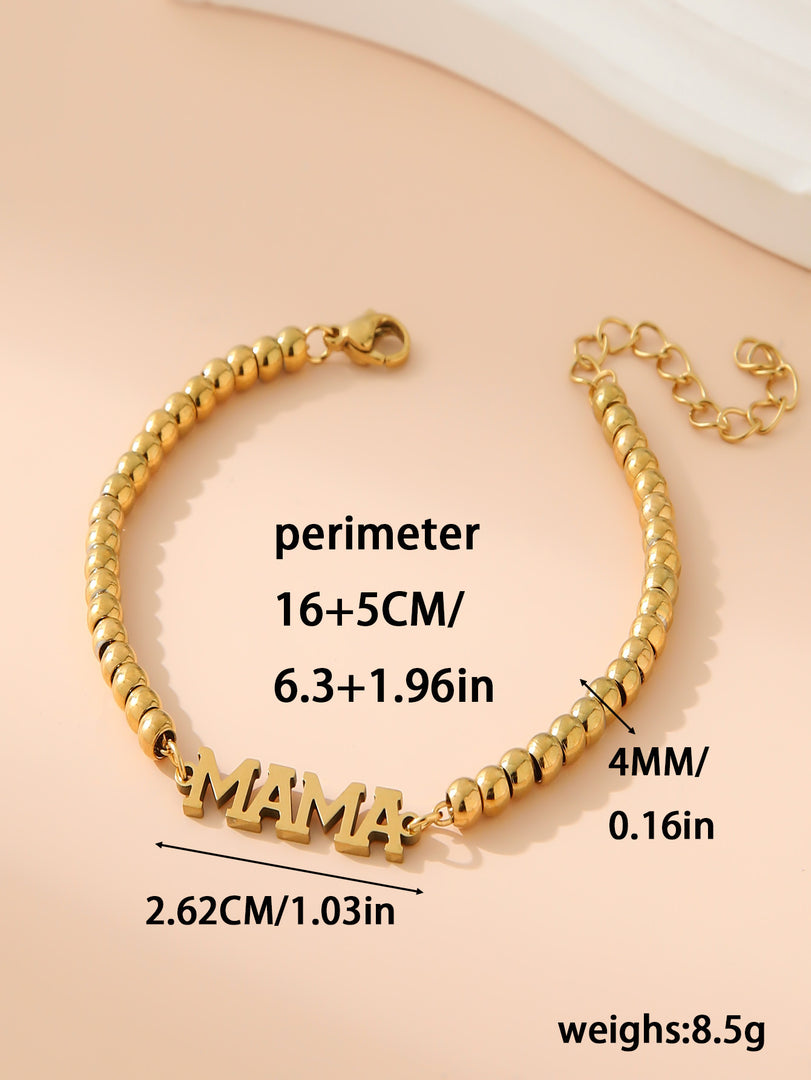4mm Bead 18K Gold Plated Bracelet Women N6D528