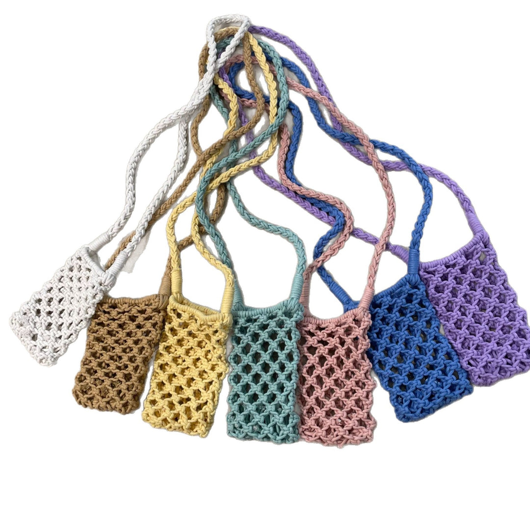 Woven Crossbody Phone Bag Cotton Rope Shoulder Purse N6G087