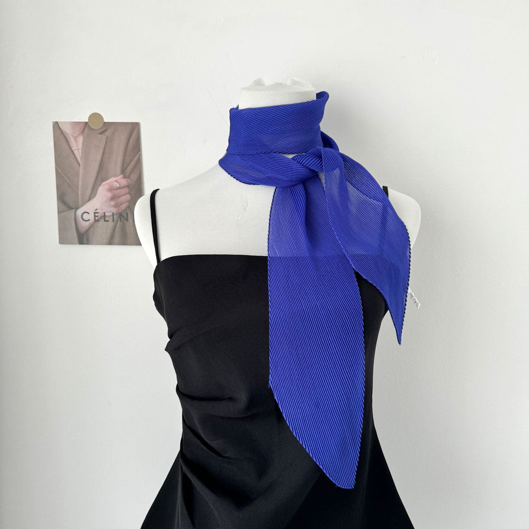 Crinkle Scarf Multi Way Hair Neck Bag Tie Solid Color M5A323