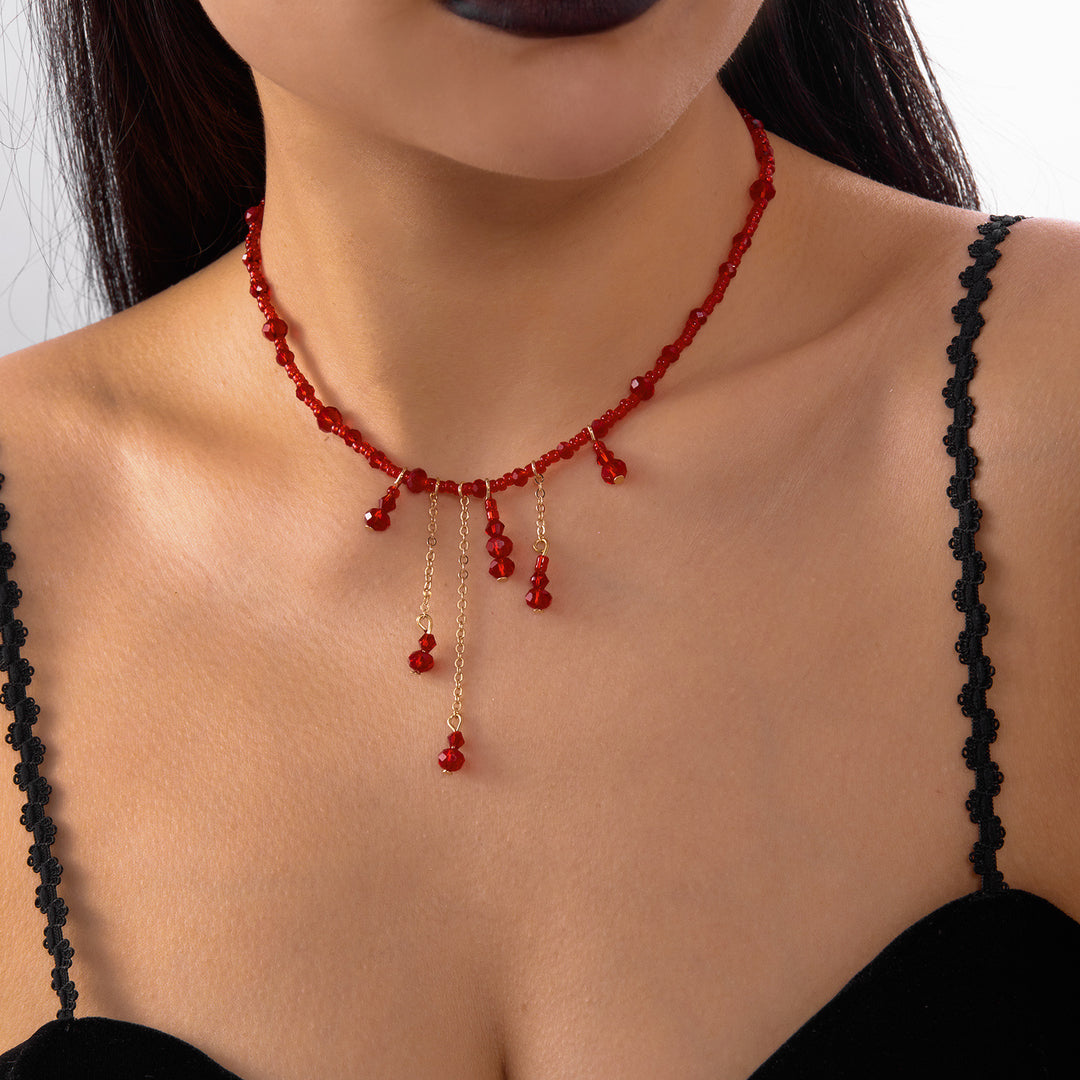 Halloween Gothic Style Beaded Necklace  S5P583