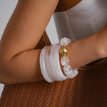 Load image into Gallery viewer, Oversized Acrylic Ombré Beaded Bangle Set 3-Piece N6H077