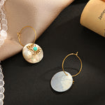 Load image into Gallery viewer, Turquoise Shell Earrings Steel Natural Accent S5P092