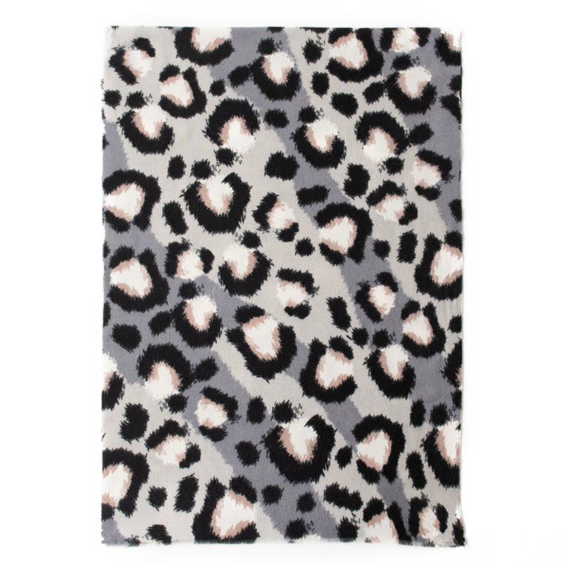 Animal Print Faux Cashmere Wrap  M5A174