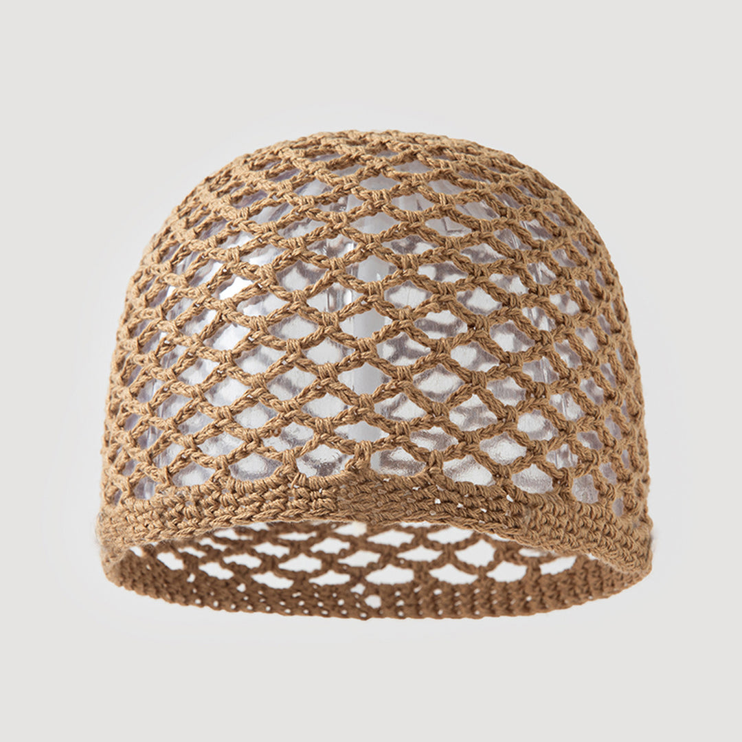 Lightweight Solid Mesh Cotton Crochet Hat Women N6G215