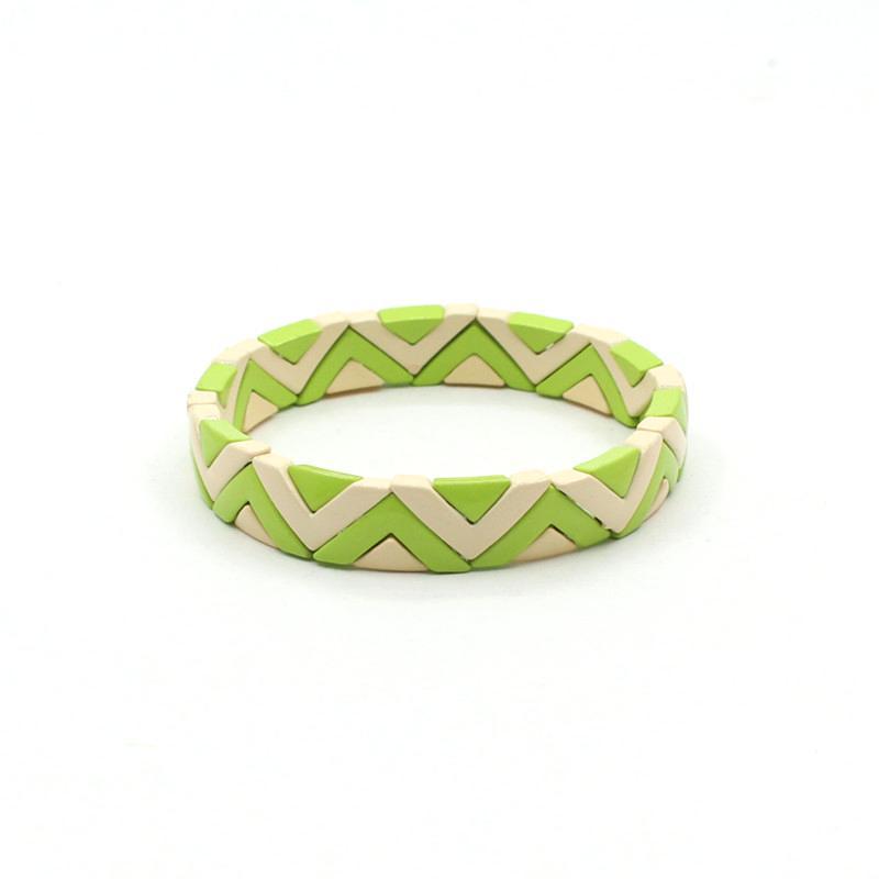 Wave Triangle Links Cuff Enamel Steel Elastic S5P142