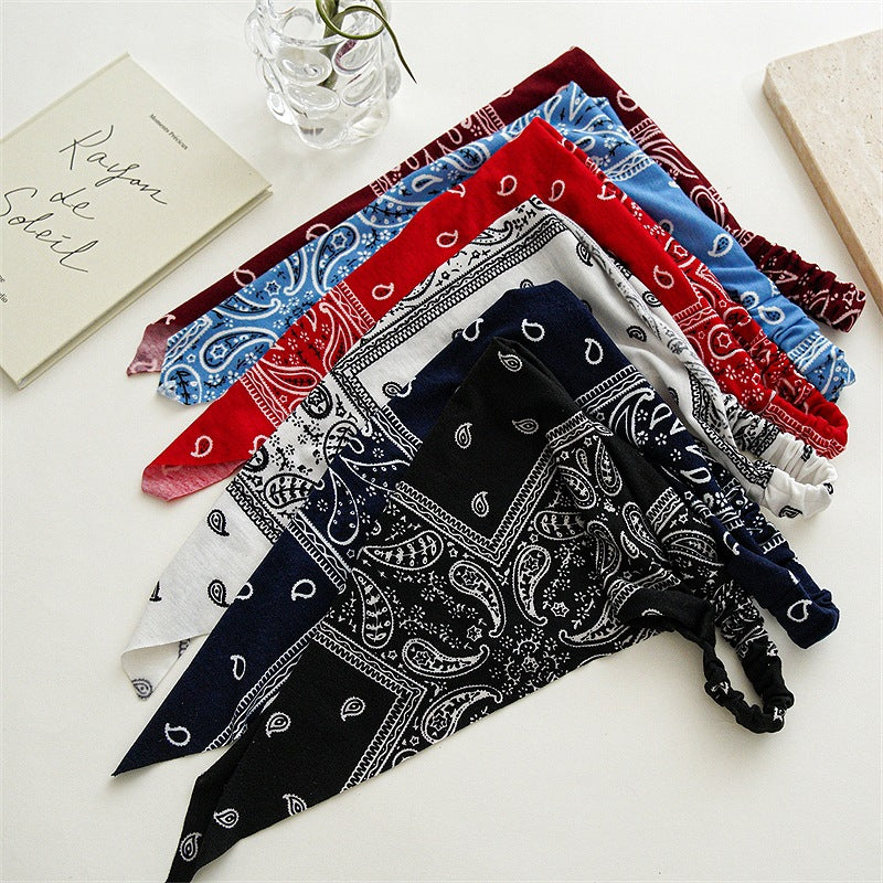 Vintage Amoeba Print Stretch Triangle Hair Scarf  N6H132