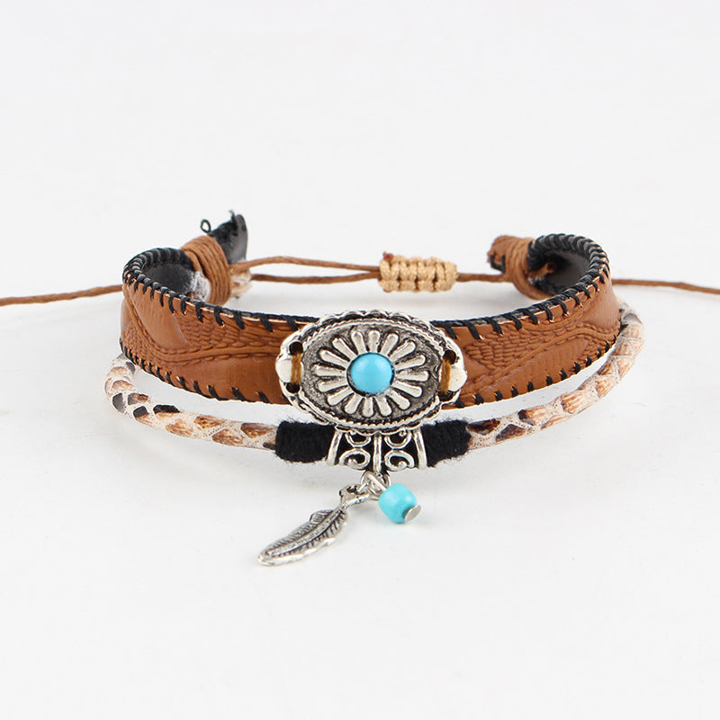Leaf Tassel Multi-Layer Bracelet S5P620