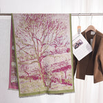 Load image into Gallery viewer, Rural Landscape Tree Print Faux Cashmere Shawl  M5A244