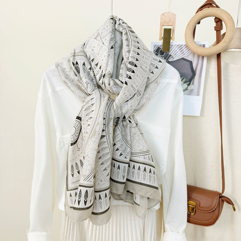 Geometric Circle Print Scarf  M5A214