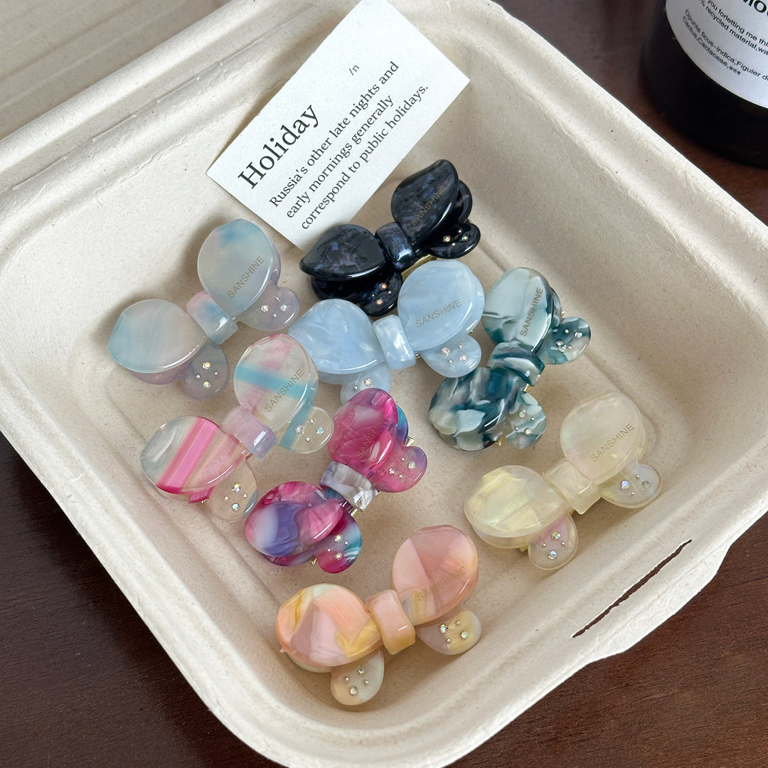 Butterfly Rhinestone Acetate Barrettes N6C355