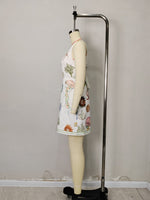 Load image into Gallery viewer, Backless Print Spaghetti Strap Mini Dress Women N6F087
