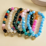 Load image into Gallery viewer, Womens Vintage Marbled Heart Resin Beaded Necklace N6K178