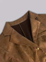 Load image into Gallery viewer, Suede Texture French Button Long Sleeve Blazer Women N6G294