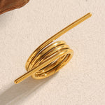 Load image into Gallery viewer, Line Design Ring Steel 18K Gold S5P022
