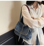 Load image into Gallery viewer, Denim Shoulder Tote Single Strap System  S5P329
