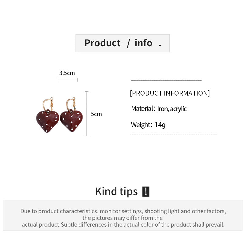 Womens Polka Dot Heart Hoop Earrings N6K158