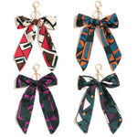 Load image into Gallery viewer, Satin Bow Geometric Pattern Keychain Bag Charm N6G116