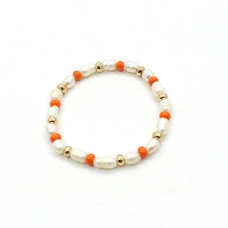 Bohemian Enamel Pearl  Alloy Stove Fired Cuff S5P209