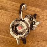 Load image into Gallery viewer, Knitted Cat Butt Coaster Handmade Cotton Mat N6G108