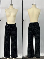 Load image into Gallery viewer, Polka Dot Straight Leg Denim Jeans Women N6F003