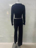 Load image into Gallery viewer, Hooded Zip-Up Sweatshirt and Pants Set Women N6D078