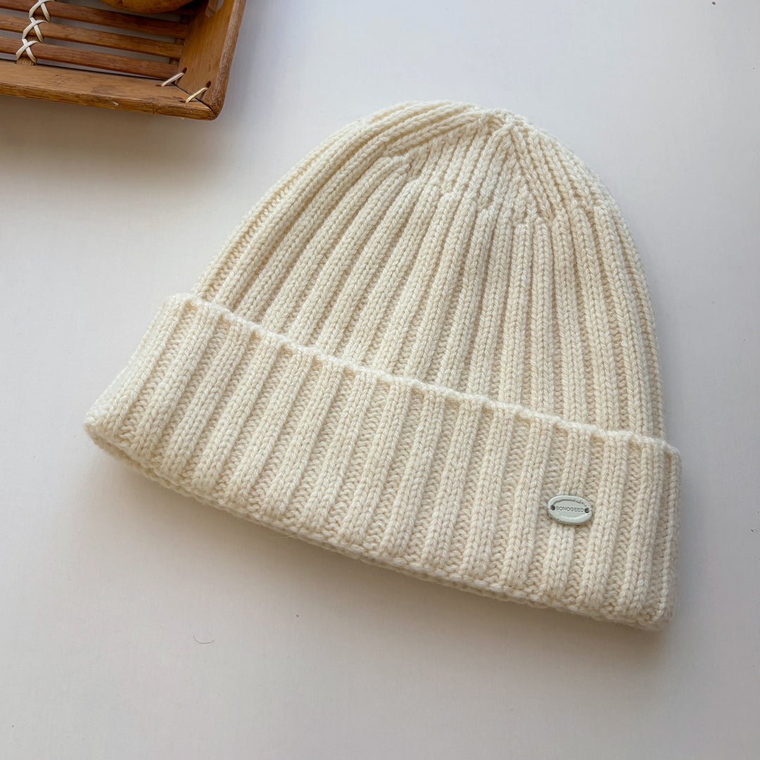 100 Percent Wool Solid Color Knit Beanie N6K285