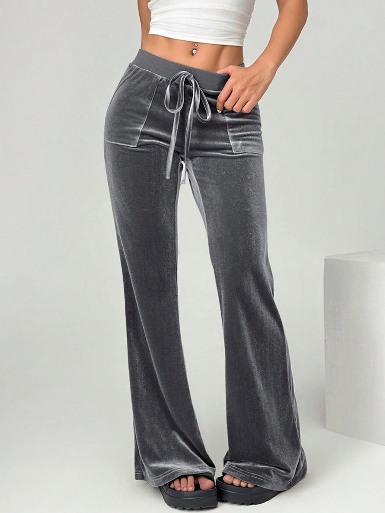 Womens Slim Velvet Flare Trousers N6A131