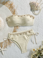 Load image into Gallery viewer, Shell Shape Push-Up Bandeau Bikini Set Women N6C297