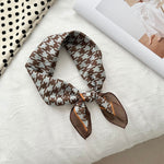 Load image into Gallery viewer, Two-Tone Houndstooth Print Square Scarf Women 55cm N6H113