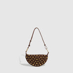 Load image into Gallery viewer, Polka Dot Zippered Shoulder Bag with Rivet Accents  S5P470