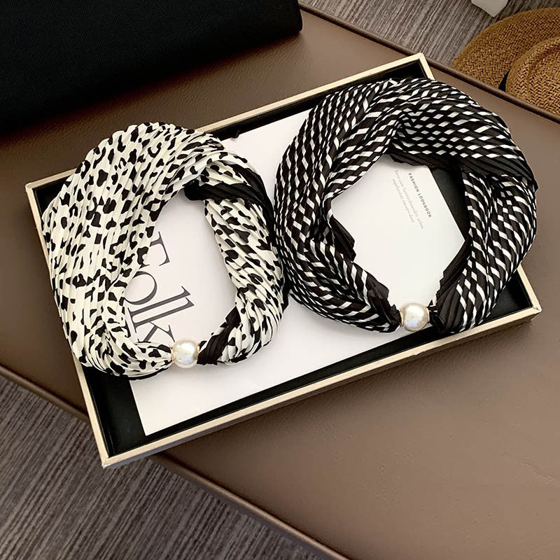 Magnetic Pearl Long Scarf Neck Warmer Women N6H112