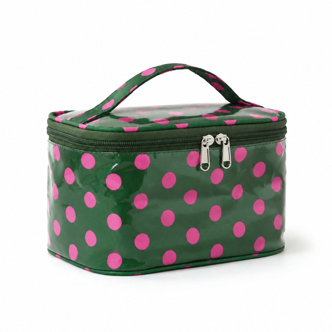 Women's Waterproof Color Block Striped PVC Cosmetic Bag N6J242