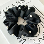 Load image into Gallery viewer, Solid Satin Pearl Scrunchie High Elasticity Women N6H184