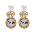 Load image into Gallery viewer, Hand Woven Glass Seed Bead Dangle Earrings S5P217