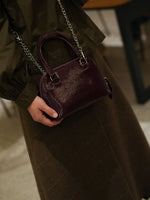 Load image into Gallery viewer, Burgundy Stone Texture Shell Bag Women N6C036