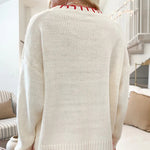 Load image into Gallery viewer, Bow Crew Sweater Mid Weight White Pink Navy N5Z876
