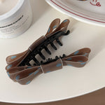 Load image into Gallery viewer, Polka Dot Bow Hair Clip Layered Banana Clip  N6F060