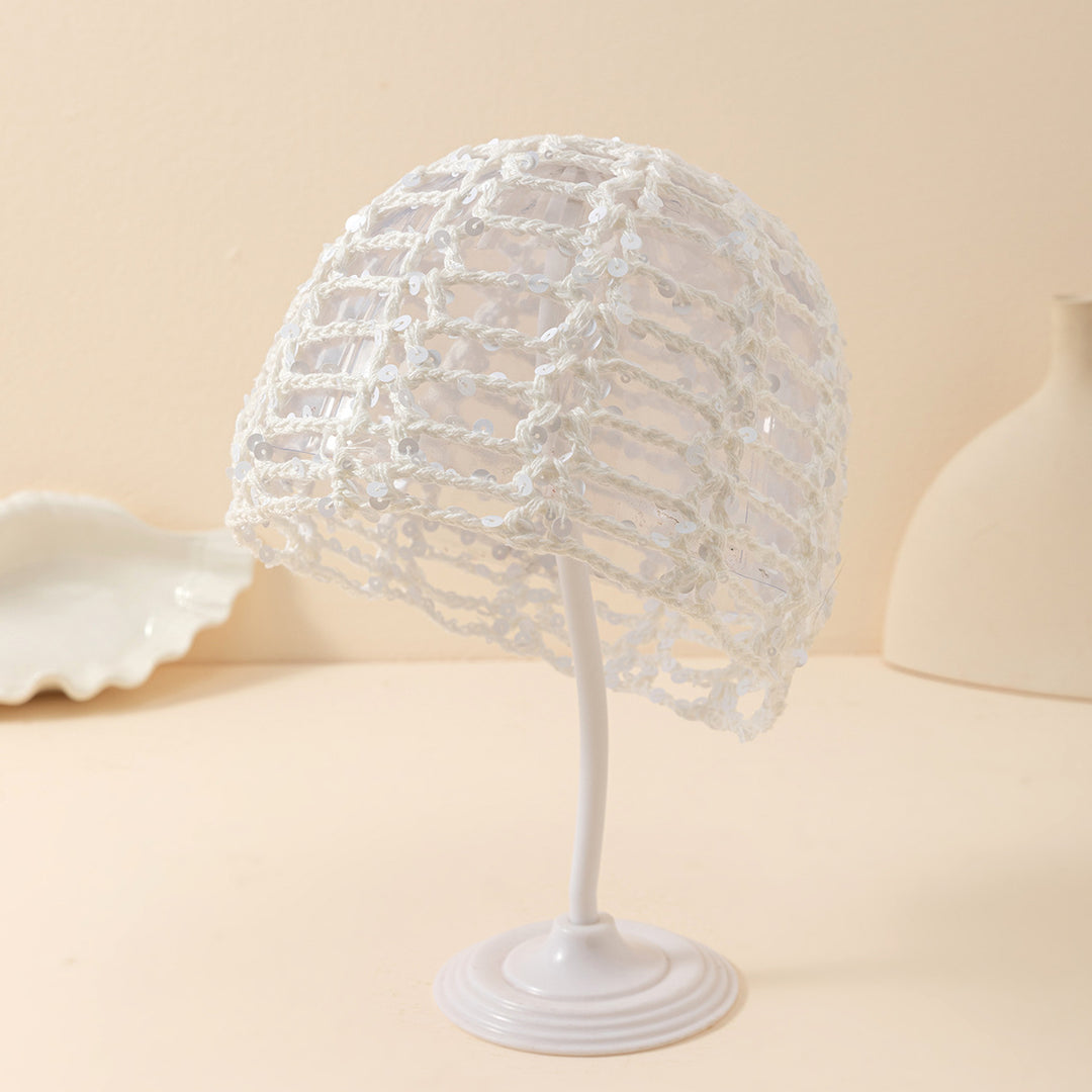 Hollow Out Sequin Handmade Cotton Mesh Hat N6G222