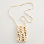 Load image into Gallery viewer, Hand Knit Mesh Crossbody Phone Pouch Cotton Polyester S5P302