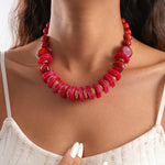 Load image into Gallery viewer, Womens Vintage Round Acrylic Beaded Necklace N6K180