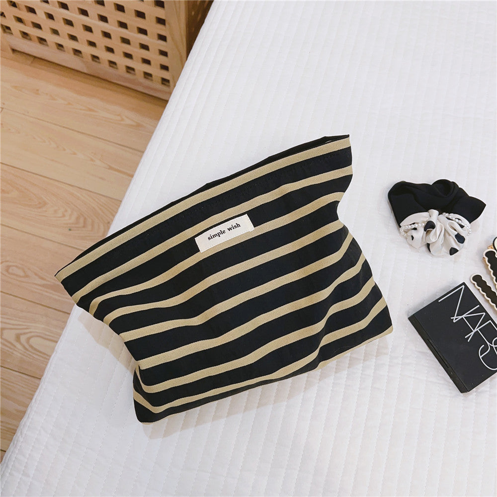 Contrast Stripe Canvas Zipper Organizer Horizontal S5P362