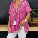 Load image into Gallery viewer, Womens Urban Sparkle V Neck Top Multi N25A058