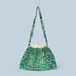 Load image into Gallery viewer, Hand Beaded Acrylic Crescent Bag Open-Top Design S5P405