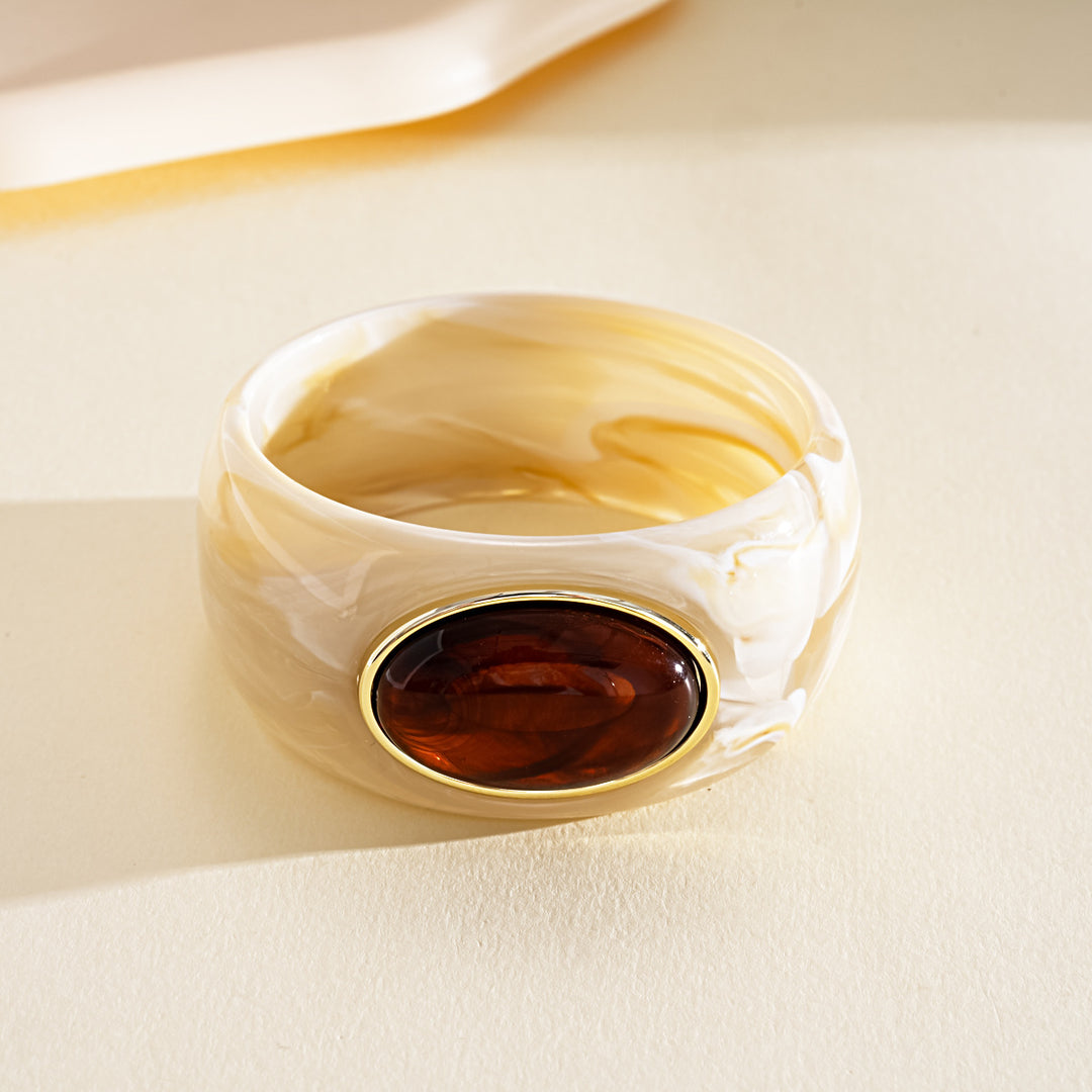 Vintage Acrylic Oval Ombré Bangle Minimalist Women N6H087